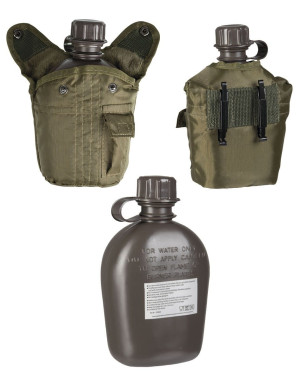 MIL-TEC US Feldflasche mit Hülle Schwarz