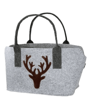 Gilde Filz Tasche Hirsch; Farbe: Hellgrau; Variante: Hirsch hellbraun