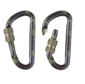 MIL-TEC 60 mm Tactical Woodland Karabiner-Set