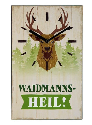 Gilde Metall Wanduhr Jagd J&auml;ger haben viel Zeit!