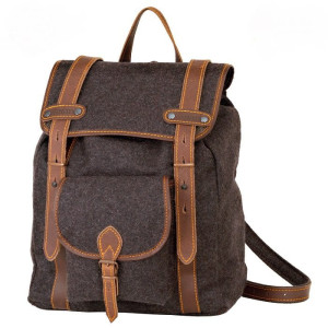 AKAH Wanderrucksack Büffel-Leder mit Loden 15 L