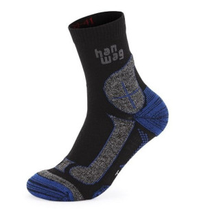 Hanwag Hike Merino Socken Black/Royal Blue 45-47