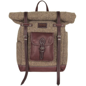 AKAH Rolltop-Rucksack aus Wollfilz und Olivenleder 20-27 L