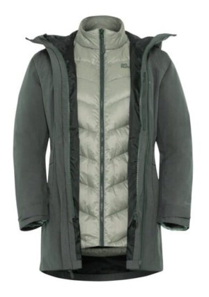 Jack Wolfskin Icecape 3in1 Daunenjacke Damen Slate green L