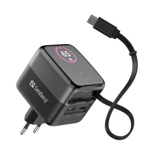 CARREGADOR SANDBERG TRAVEL 65W+CABO