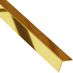 Kątownik ozdobny - stalowy - złoty polerowany - 30x30 mm, 270 cm