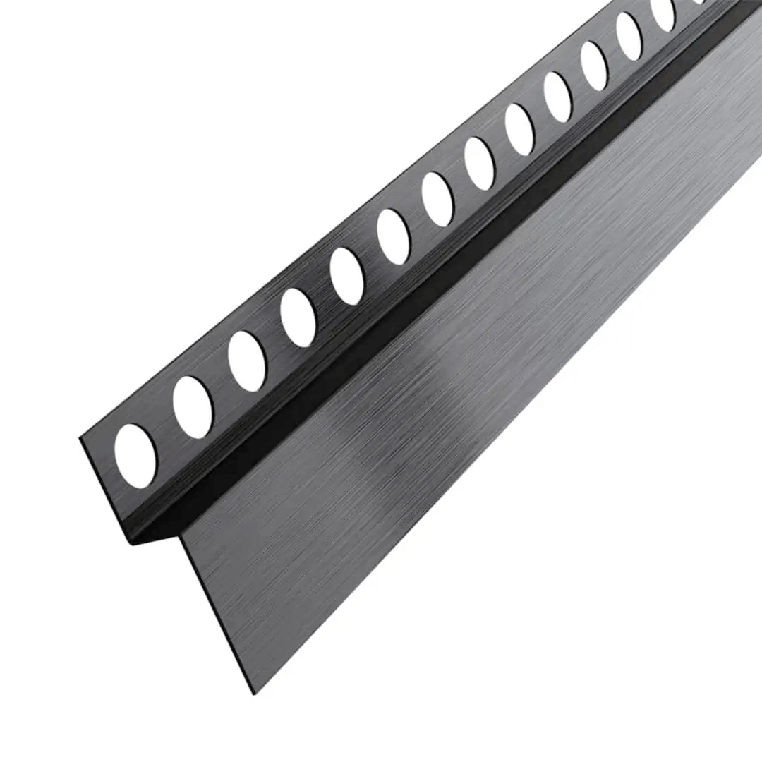 Listwa prysznicowa czołowa - stal nierdzewna - gunmetal, grafitowa matowa - 130 cm, 12 mm