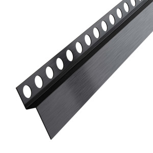 Listwa prysznicowa czołowa - stal nierdzewna - czarna matowa - 180 cm, 12 mm