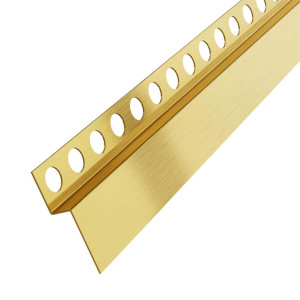Listwa prysznicowa czołowa - stal nierdzewna - złota matowa - 130 cm, 12 mm