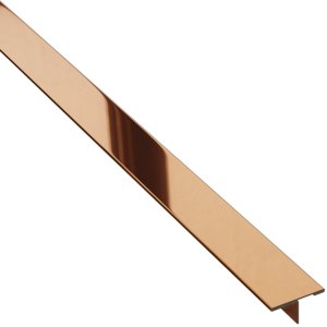 Profil T - teownik ozdobny – miedziany polerowany - 270 cm, 20 mm