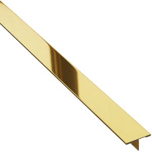 Profil T - teownik ozdobny – złoty polerowany - 270 cm, 20 mm