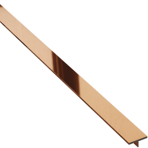 Profil T - teownik ozdobny REKTYFIKOWANY – miedziany polerowany - 270 cm, 15 mm