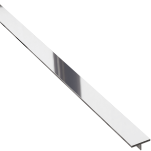 Profil T - teownik ozdobny REKTYFIKOWANY – srebrny polerowany - 270 cm, 15 mm