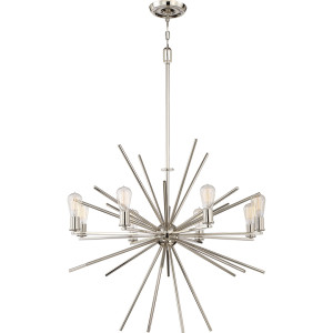 Uptown Carnegie 8 Light Lustr - Imperial Silver Elstead
