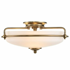 Griffin 3 Light Semi-Flush Light - vybledlá mosaz Elstead