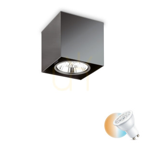 Plafon Ideallux MOOD PL1 D15 SQUARE NERO černý GU10 15 cm 243931