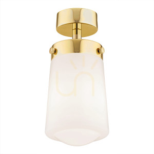 Plafón ARGON Pasadena 8005 IP44 bílý opál mosaz E27