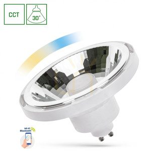 LED AR111 GU10 SMD 230V 10W WHITE 30st CCT+DIM Wi-Fi/BT Spektrum SMART