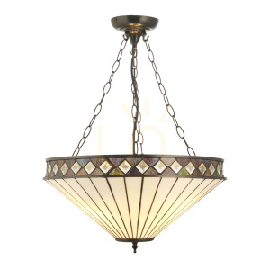 Tiffany závěsná lampa Interiors Fargo vícebarevná 3xE27 50 cm 111871