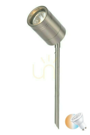 Lucide ARNE-LED Outdoor Spot Light Silver Stainless Steel GU10 IP44 5W