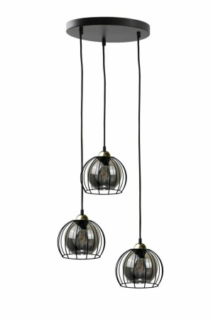 Hanging lamp 3xE27 SOLO BLACK / GOLD