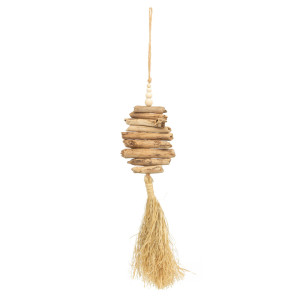 Raffia Driftwood Wall Decor BAZAR BIZAR Black Brown 60 cm