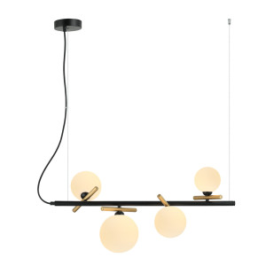 Italux Reverso 4-Light Black Glass G9 Pendant Lamp PND-5622-4-BK-W