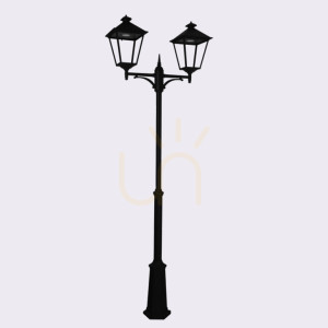 LONDON garden / park lantern 2 x 9.5W 4000K black RAL-9005 - NORLYS