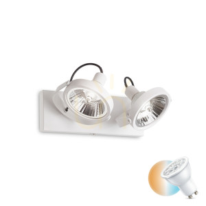 Plafon Ideallux GLIM PL2 BIANCO biały metalowy 2xGU10 31 cm 200200