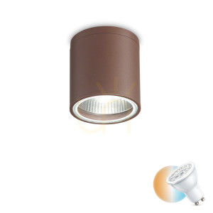External Ceiling Light Ideallux GUN PL1 Coffee Brown GU10 11cm 163666