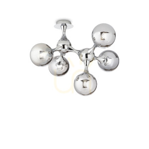 Plafond Ideallux Nodi PL5 Cromo chrom metal glass 55 cm 200484