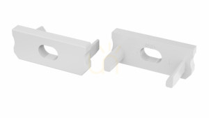 End cap for LED LUMINES D profile white with hole