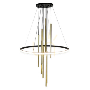 Pendant Light Antigo Luna 2-Light LED G9 Matte Brass Black 87 cm 8978