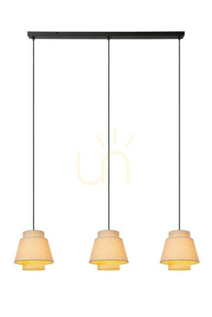 Lucide Tribute Beige Fabric Japandi 3-Light Pendant Lamp