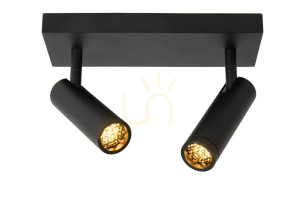 Lucide GRADO Black Aluminum 2-Light Spotlight Ceiling Light