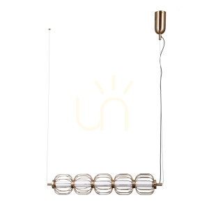 Italux Pendant Light Gold LED 5-Light 3000K Steel Glass PND-34405-5-HBR