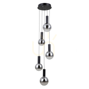 Italux Strela Black LED 5-Light Pendant Lamp PND-34378-5S-BK