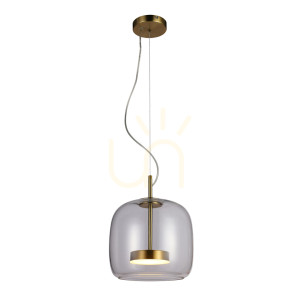Italux Gold Transparent LED Pendant Light 26 cm PND-17760A-BRSS-CL