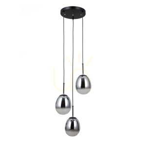 Pendant Light Italux Meolo Black Smoky Glass E14 3-Light PND-40825-3-BK
