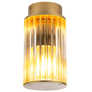 Plafon ARGON Norfolk 8774 IP44 transparent złoty aluminiowy szkło ryflowane E27