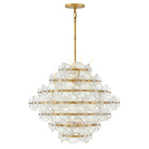 RENE chandelier - 16 light sources - Purple brass QUINTIESSE