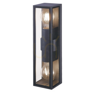 Outdoor Wall Light Zambelis Graphite 2xE27 IP54 Aluminium Glass