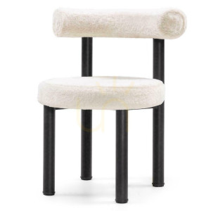 Set of 2 PERER Ecru Chairs with Black Legs