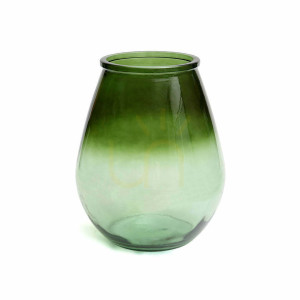 Glass Vase Green Large Qiezi Glass Collection 35.5 cm