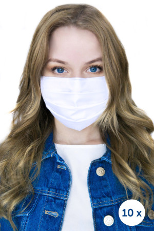 White - Reusable cotton filter masks 10 pieces white