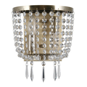 Italux Brown Crystal Glass 2-Light E14 Wall Sconce WL-30138-2B