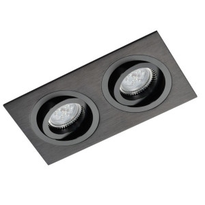 Czarny Prostokątny Podwójny Downlight Alcazar 542.BB