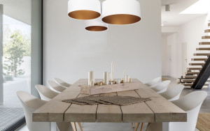 Nowoczesna lampa sufitowa Elements 60W E27 biały / złoty dekoracja