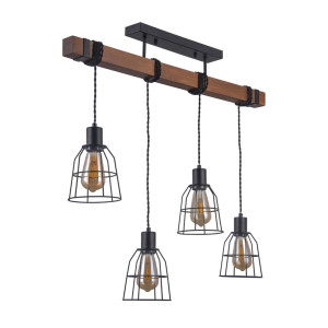 Czarna Lampa Wisząca Reda E27 4-punktowa