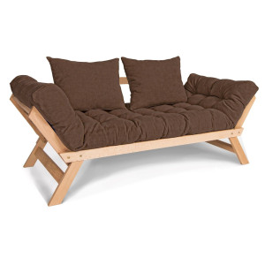 Sofa rozkładana WoodMan Allegro brązowa z materacem 100381